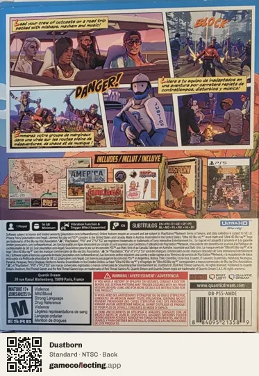Dustborn PlayStation 5, NTSC box back