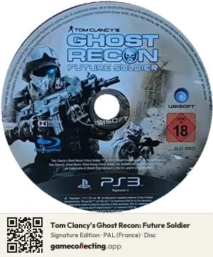 Tom Clancy's Ghost Recon: Future Soldier PlayStation 3, PAL disc