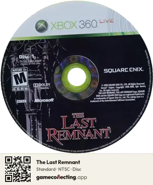 The Last Remnant Xbox 360, NTSC disc