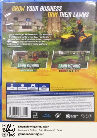 Lawn Mowing Simulator PlayStation 4, Germany box back