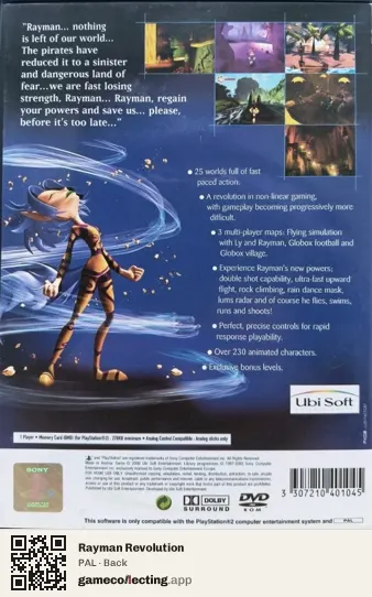 Rayman Revolution PlayStation 2, PAL box back