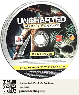 Uncharted: Drake's Fortune PlayStation 3, PAL disc