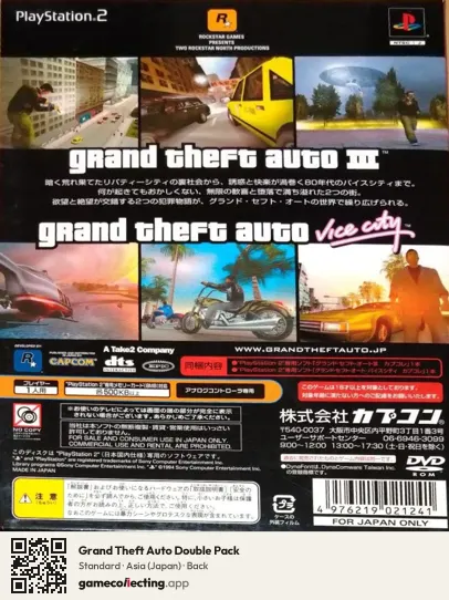 Grand Theft Auto Double Pack PlayStation 2, Asia box back