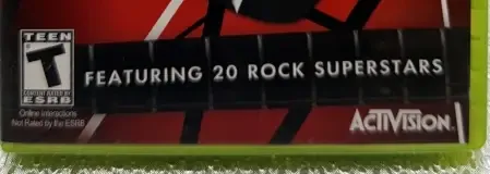 Guitar Hero: Van Halen, the ESRB box on its front