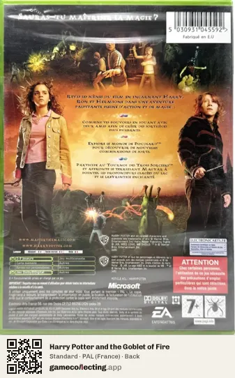 Harry Potter and the Goblet of Fire Xbox, France box back
