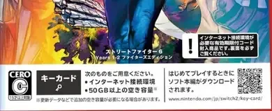 Street Fighter 6, the CERO letter on its front