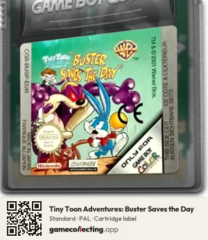 Tiny Toon Adventures: Buster Saves the Day Game Boy Color, PAL cartridge label