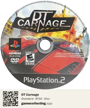 DT Carnage PlayStation 2, NTSC disc