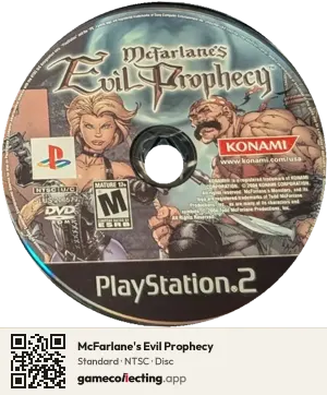 McFarlane's Evil Prophecy PlayStation 2, NTSC disc