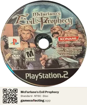 McFarlane's Evil Prophecy PlayStation 2, NTSC disc