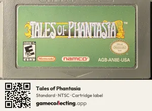Tales of Phantasia Game Boy Advance, NTSC cartridge label