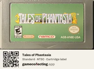 Tales of Phantasia Game Boy Advance, NTSC cartridge label