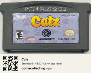 Catz Game Boy Advance, NTSC cartridge label