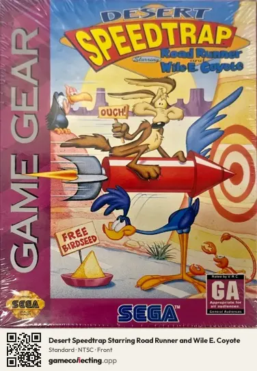 Desert Speedtrap Starring Road Runner and Wile E. Coyote Sega Game Gear, NTSC box front