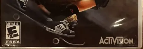 Tony Hawk's Downhill Jam, the ESRB box on its front