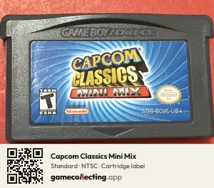 Capcom Classics Mini Mix Game Boy Advance, NTSC cartridge label