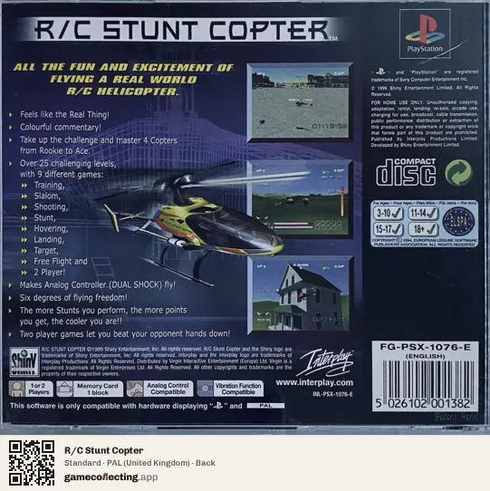 R/C Stunt Copter PlayStation, United Kingdom box back