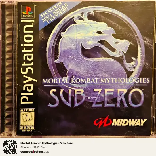 Mortal Kombat Mythologies: Sub-Zero PlayStation, NTSC box front