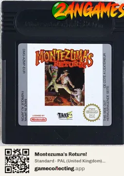 Montezuma's Return! Game Boy Color, PAL cartridge label