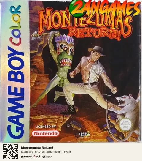 Montezuma's Return! Game Boy Color, United Kingdom box front