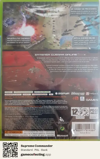 Supreme Commander Xbox 360, PAL box back