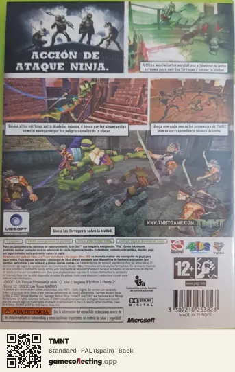 TMNT Xbox 360, Spain box back