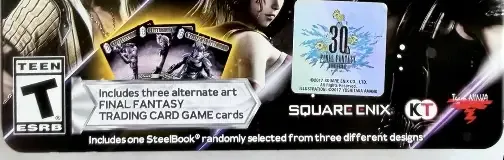 Dissidia Final Fantasy NT, the ESRB box on its front