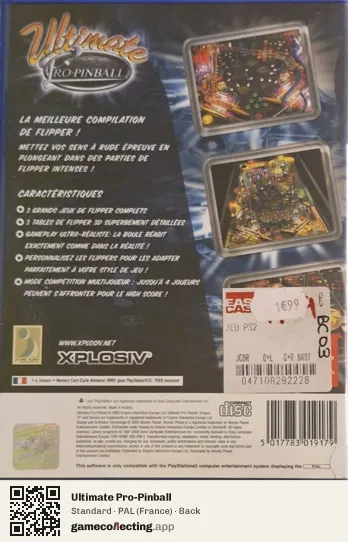 Ultimate Pro-Pinball PlayStation 2, France box back