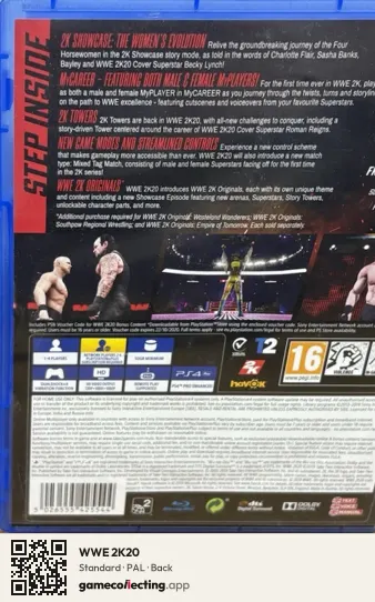 WWE 2K20 PlayStation 4, PAL box back