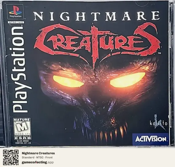 Nightmare Creatures PlayStation, NTSC box front