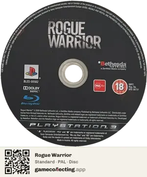 Rogue Warrior PlayStation 3, PAL disc