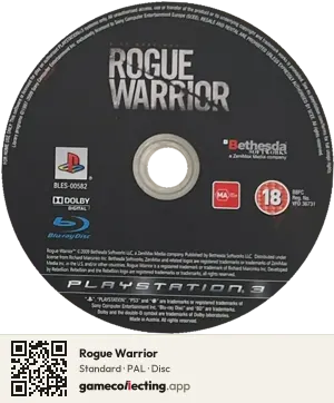 Rogue Warrior PlayStation 3, PAL disc