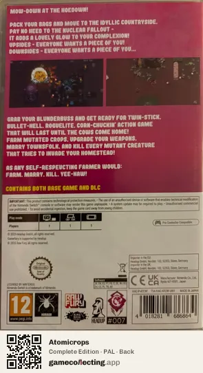 Atomicrops Nintendo Switch, PAL box back