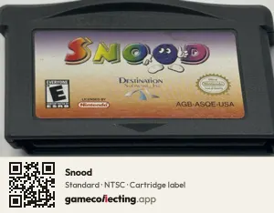 Snood Game Boy Advance, NTSC cartridge label