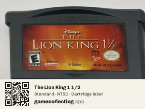 The Lion King 1 1/2 Game Boy Advance, NTSC cartridge label