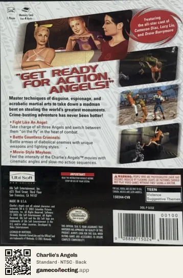 Charlie's Angels Nintendo GameCube, NTSC box back