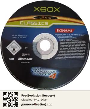 Pro Evolution Soccer 4 Xbox, PAL disc