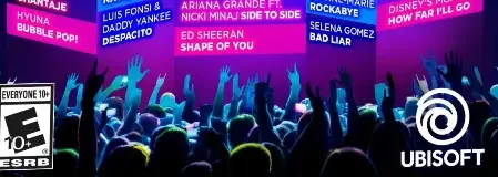 Just Dance 2018, the ESRB box on its front
