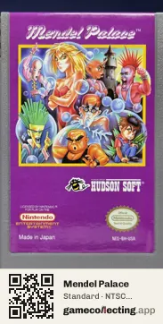 Mendel Palace Nintendo Entertainment System, NTSC cartridge label