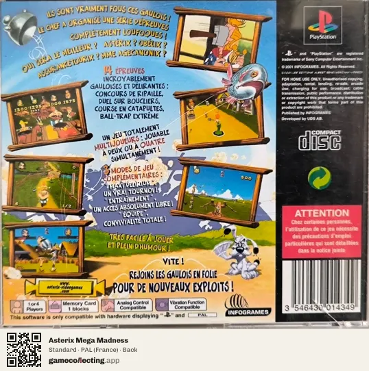 Asterix Mega Madness PlayStation, France box back