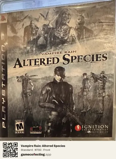 Vampire Rain: Altered Species PlayStation 3, NTSC box front