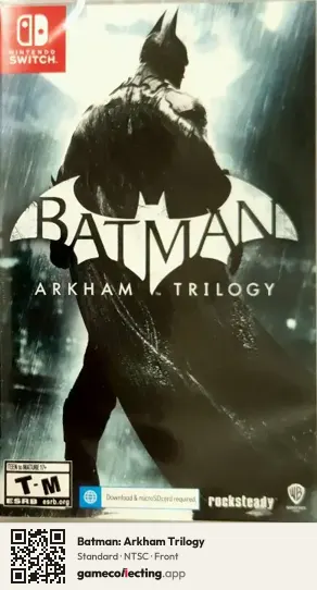 Batman: Arkham Trilogy Nintendo Switch, NTSC box front