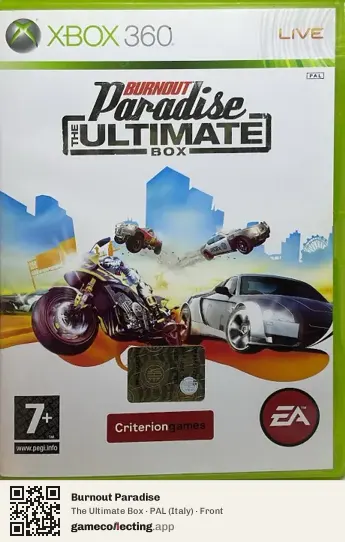 Burnout Paradise Xbox 360, Italy box front