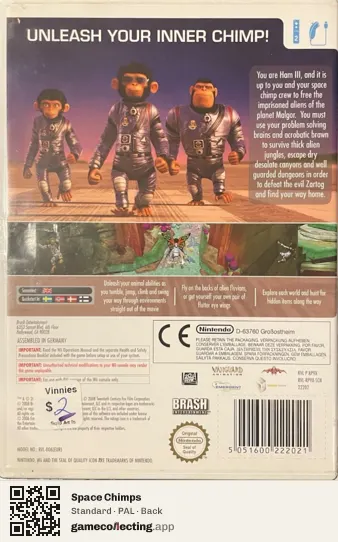 Space Chimps Nintendo Wii, PAL box back