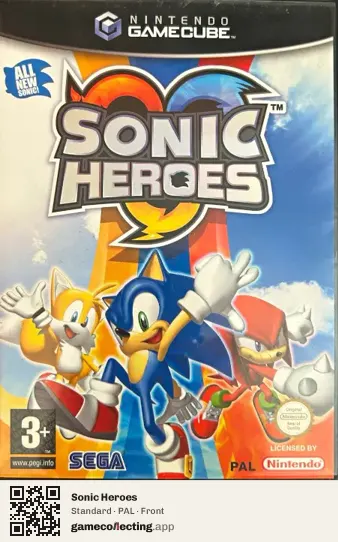 Sonic Heroes Nintendo GameCube, PAL box front