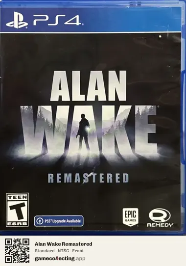 Alan Wake Remastered PlayStation 4, NTSC box front