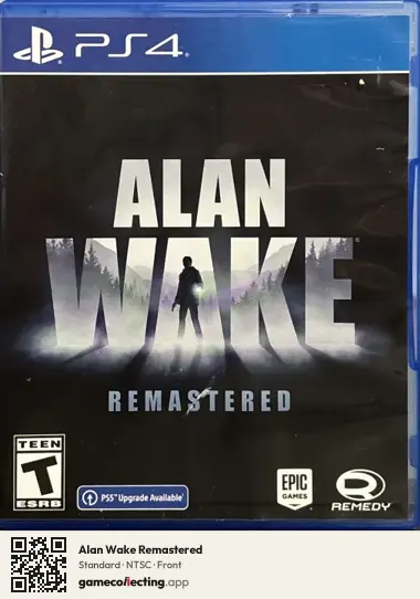 Alan Wake Remastered PlayStation 4, NTSC box front