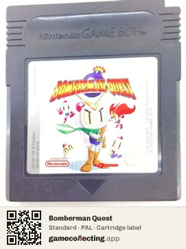Bomberman Quest Game Boy Color, PAL cartridge label