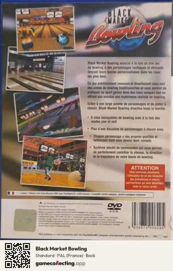 Black Market Bowling PlayStation 2, France box back