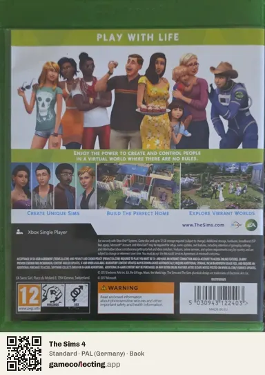 The Sims 4 Xbox One, Germany box back